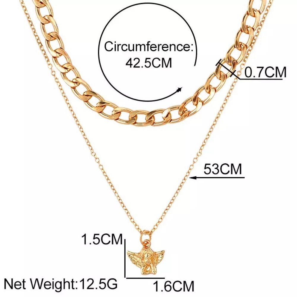 Gold Angel Necklace Choker Set - Picture 4 of 4